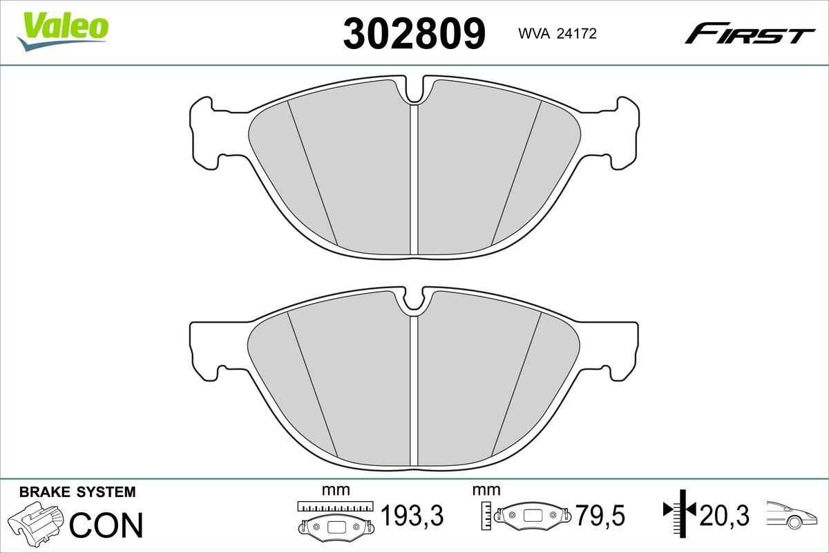 VALEO Fékbetét, mind 302809_VALEO